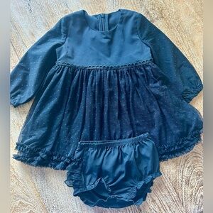 Ruffle Butts Black Dress with Diaper Cover-Girls 18-24 months-Perfect Condition